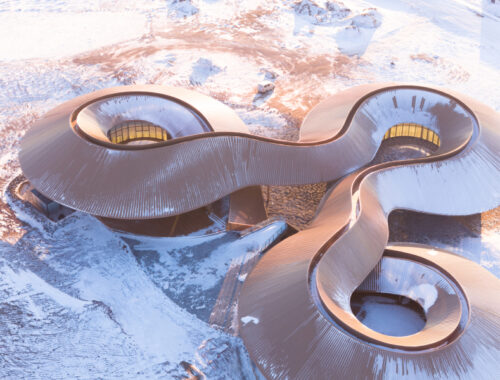 Центр для посетителей «Вулкан-Ин» в степи Силингол, Китай Центр для посетителей «Вулкан-Ин» в степи Силингол, Китай