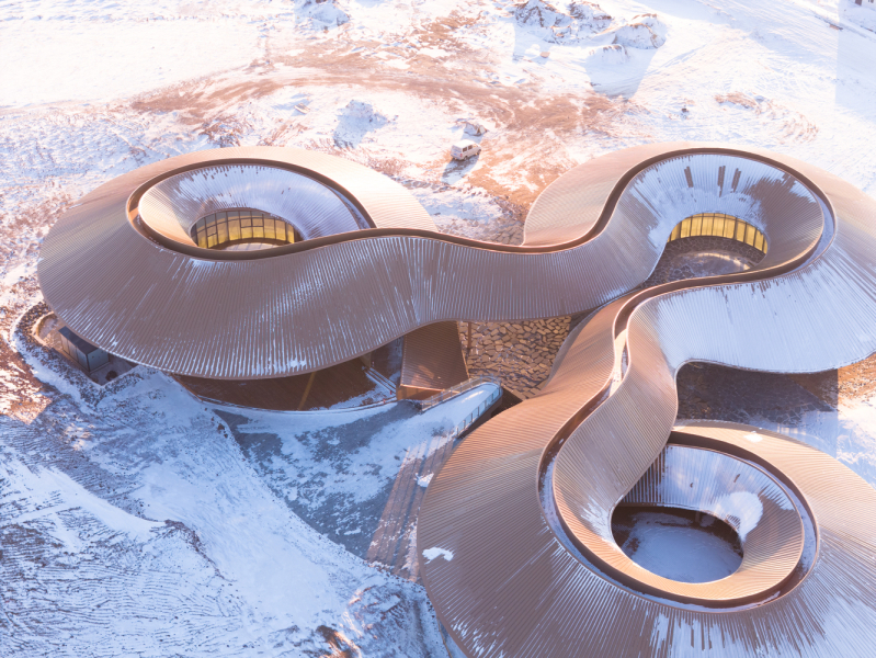 Центр для посетителей «Вулкан-Ин» в степи Силингол, Китай