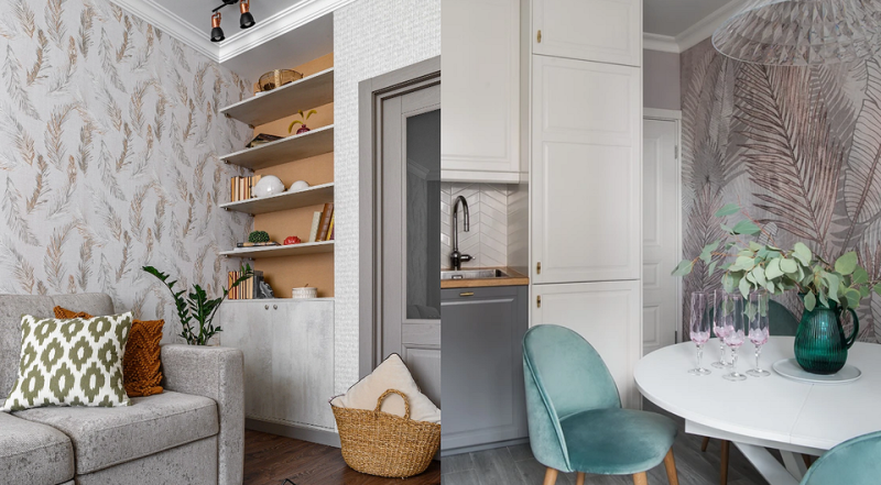 Как комбинировать обои: готовые схемы и идеи для каждой комнаты (73 фото)